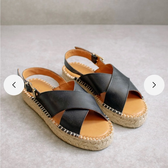 Alohas Espadrilles, Crossed Black Leather, EU size 37/US size 6.5 - Picture 7 of 16